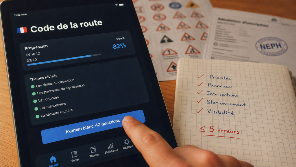 Une bonne application code de la route se juge en 40 questions, 5 erreurs et un mode erreurs
