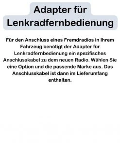 Adapter für Lenkradfernbedienung im Fahrzeug; geeignet für Freisprechanlagen und Autoradios.