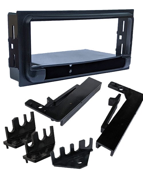 Austauschbares Autoradio Einbauset inklusive Rahmen und Befestigungen für Fahrzeug.