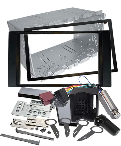 Edelstahl-Rahmen für Autoradio Einbau in Fahrzeugen.