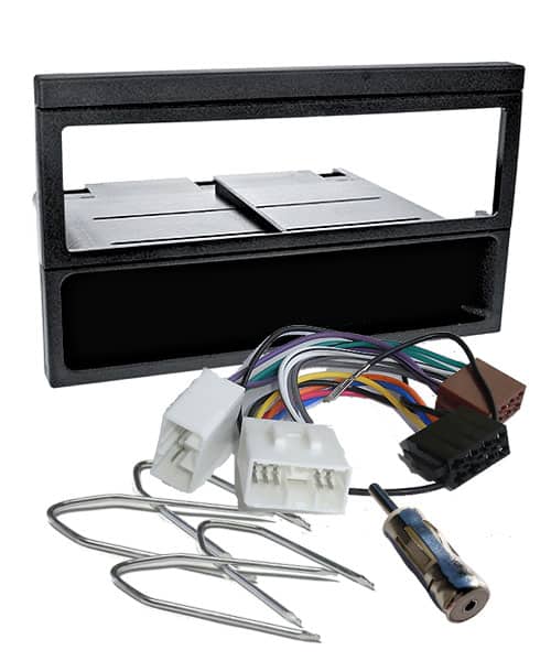 Flexibler Autoradio Einbausatz mit Kabelsatz und Blenden für individuelles Fahrzeugdesign.