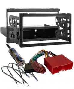 Leergehäuse für Autoradio mit Verkabelung und Adapter, Einbauset für Fahrzeug.