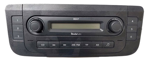 Auto Radio Skoda Auto Original Blau Display, Musik- undSteuerungskontrollblock.