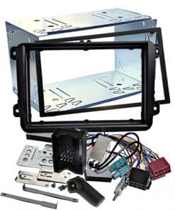Passendes Einbauset für Autoradio, Naviceiver, Touchscreen inklusive Rahmen und Kabelsatz.