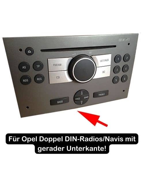 2. Hochwertiges Autoradio-Din-Panel für Opel mit gerader Unterkante, Fahrzeug-Display.