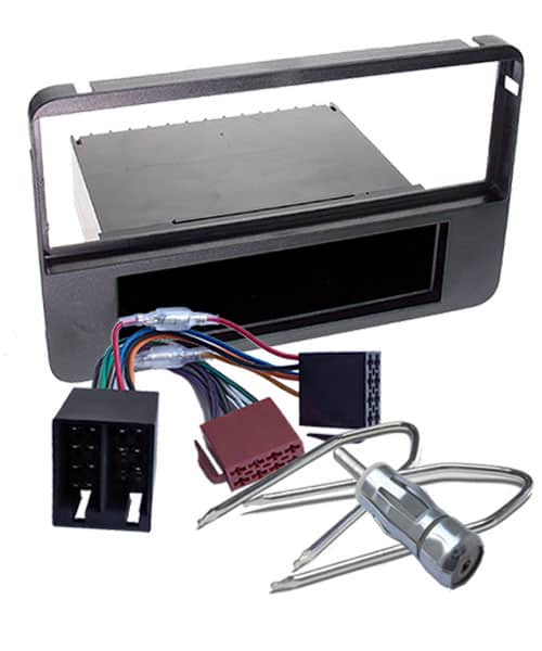 Automotive Radio Einbauset mit Kabelsätzen und Werkzeug für Fahrzeug-Installation.