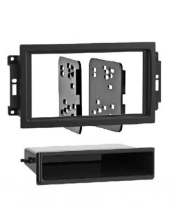 Einschubrahmen und Kabelfach für Autoradio, schwarzes Befestigungskit, Doppel-DIN.