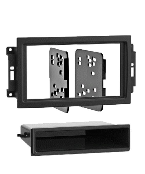 Einschubrahmen und Kabelfach für Autoradio, schwarzes Befestigungskit, Doppel-DIN.
