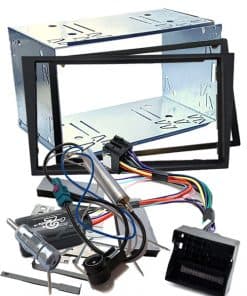 Einbaurahmen und Kabelsatz für Autoradiosysteme, montagefertig.