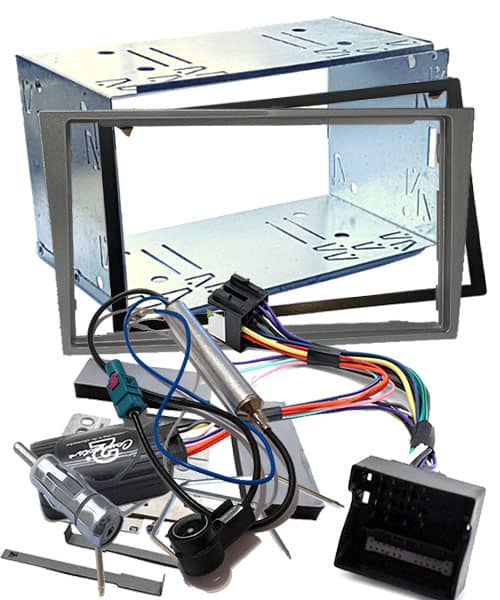 2. Hochwertiges Autoradio Einbauset mit Metallrahmen und Kabelsatz.