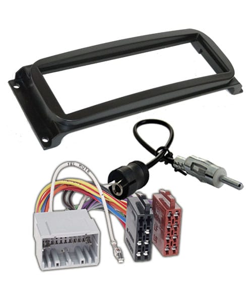 Originales Auto-Radio Einbauset mit Rahmen und Kabelsatz für Fahrzeuginterieur.