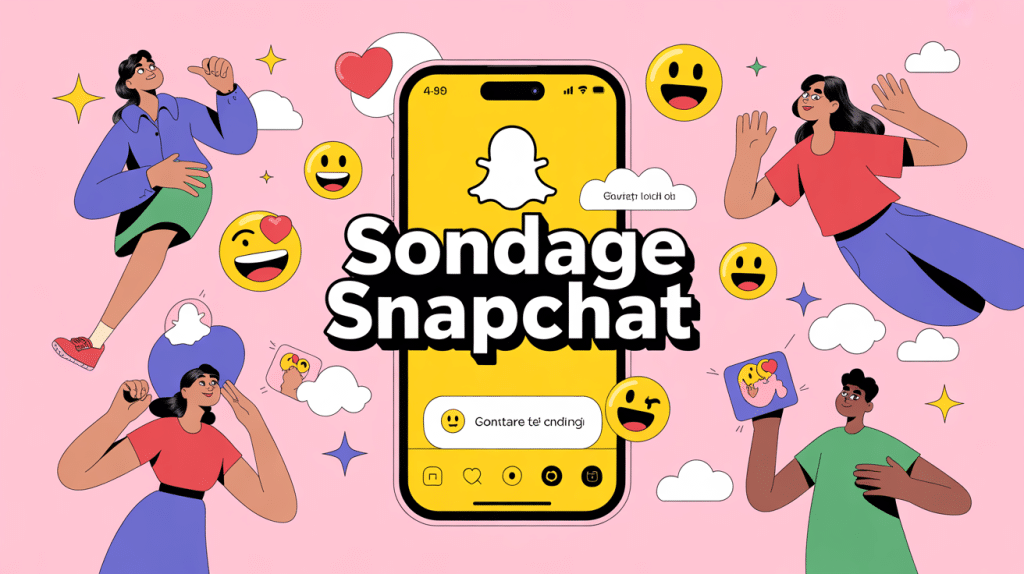 illustration sondage snap créatif smartphone emojis
