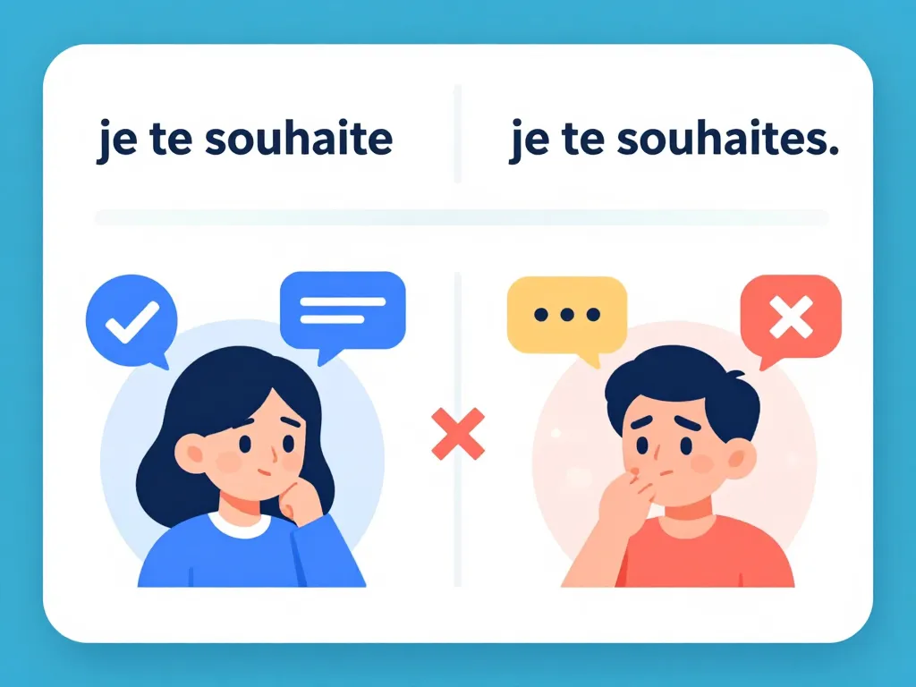 diagramme concept je te souhaites ou souhaite choix grammatical correct