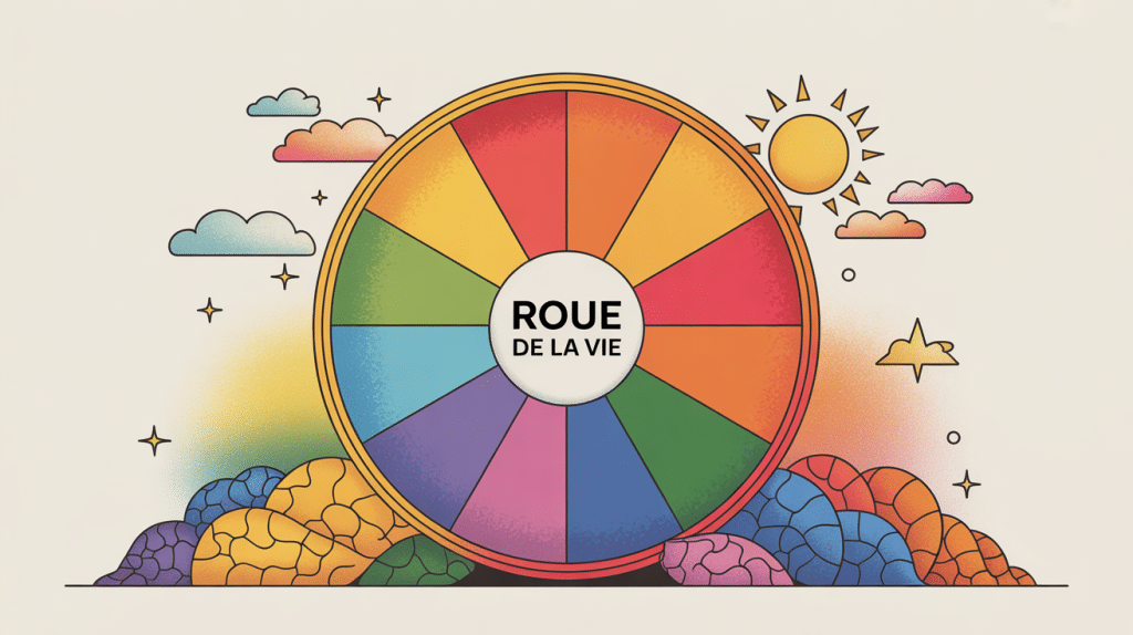 la roue de la vie secteur santé travail finances relations loisirs