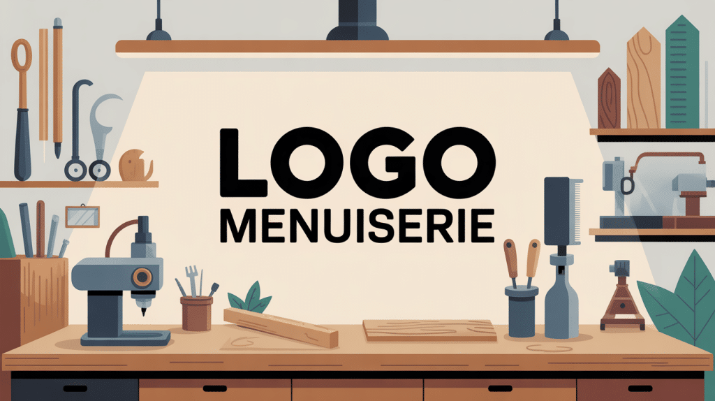 logo pour menuiserie vue atelier stylisé moderne
