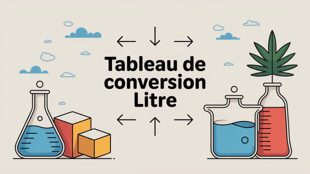 tableau de conversion litre, unités et mesures représentées