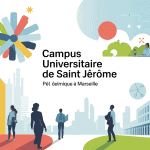 Vue générale campus universitaire de Saint Jérôme illustration vectorielle