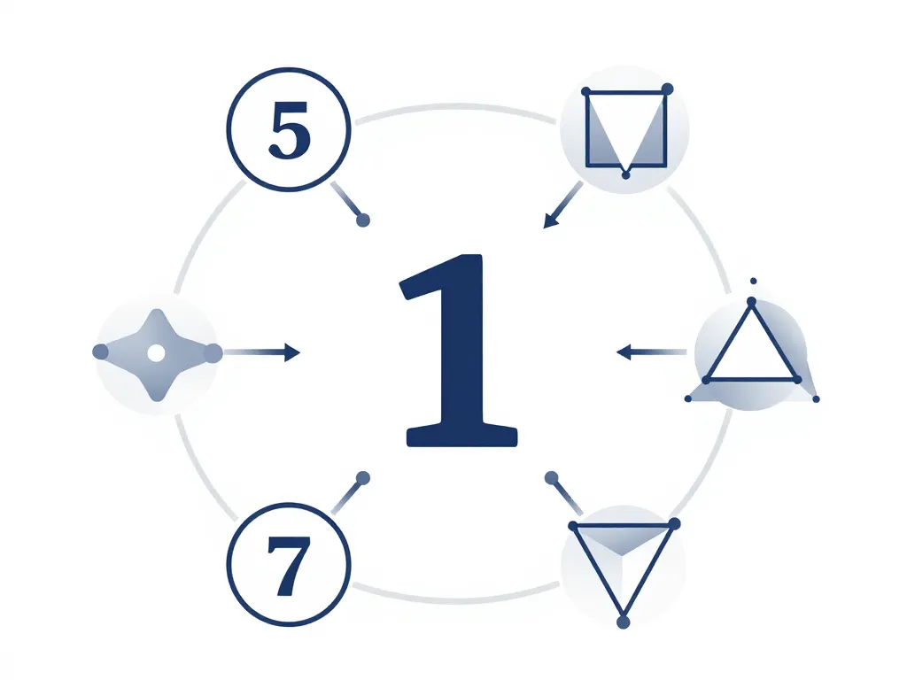 Diagramme concept chiffre 1 base du système décimal