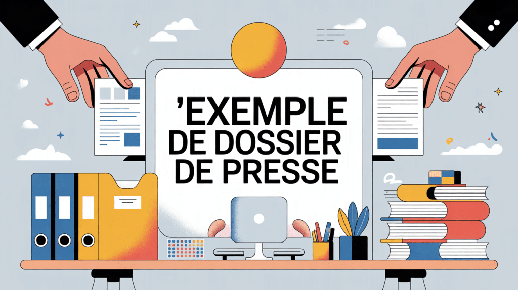 Exemple dossier de presse illustration collaborative moderne