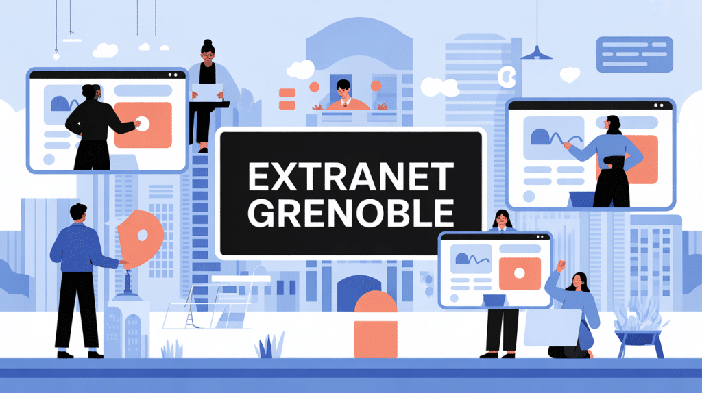 Extranet Grenoble silhouettes sur écrans numériques