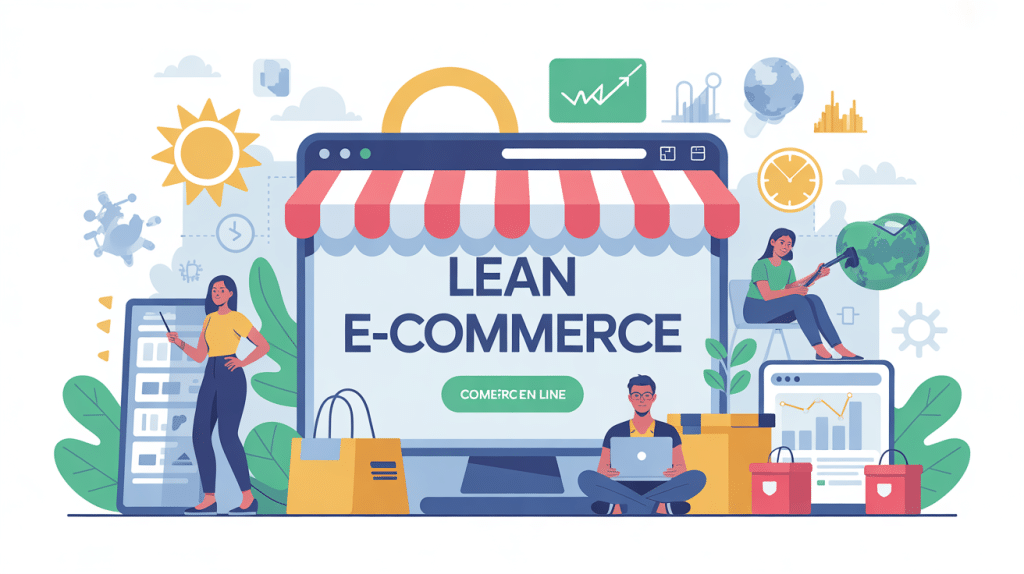 Illustration lean e commerce boutique optimisation équipe