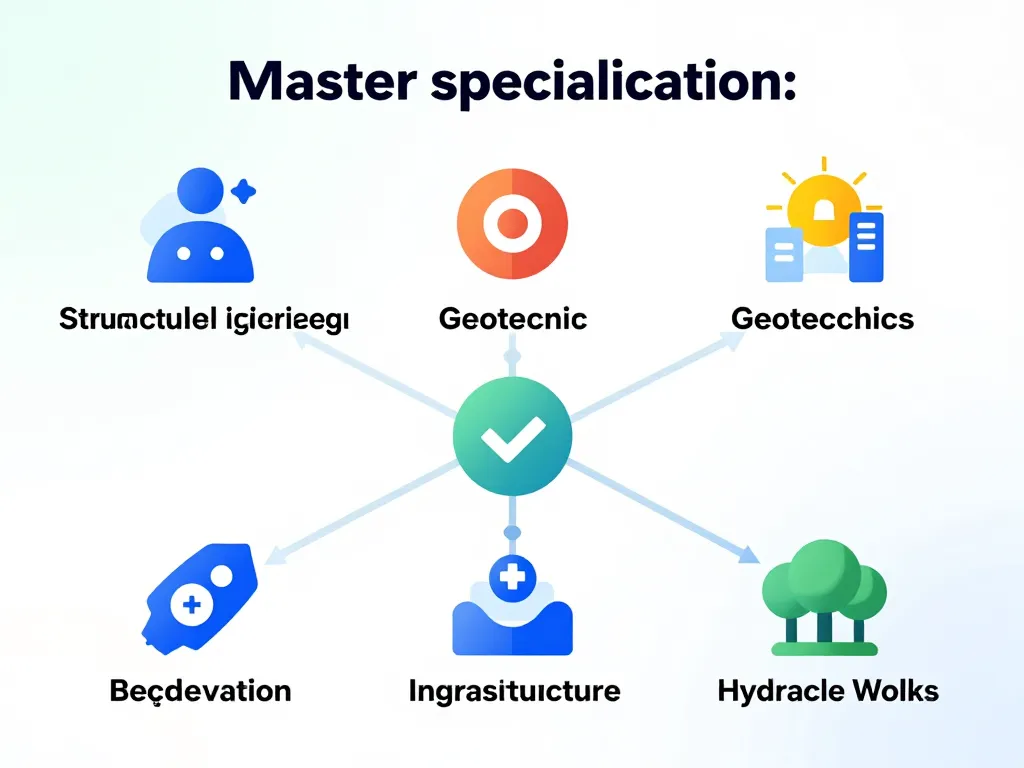Schéma spécialisations master génie civil concept diagramme