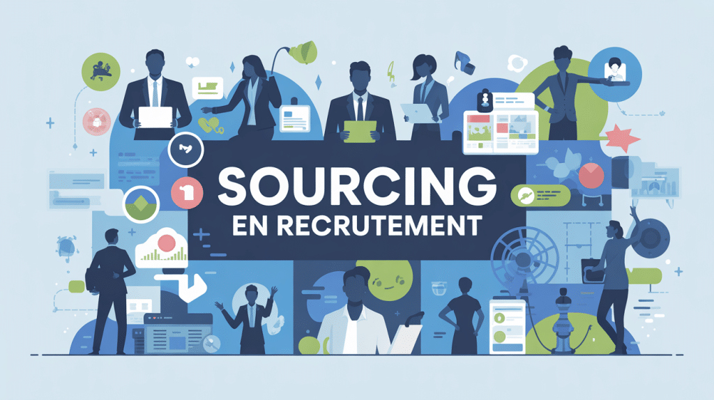 sourcing en recrutement illustration stylistique moderne