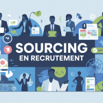 sourcing en recrutement illustration stylistique moderne