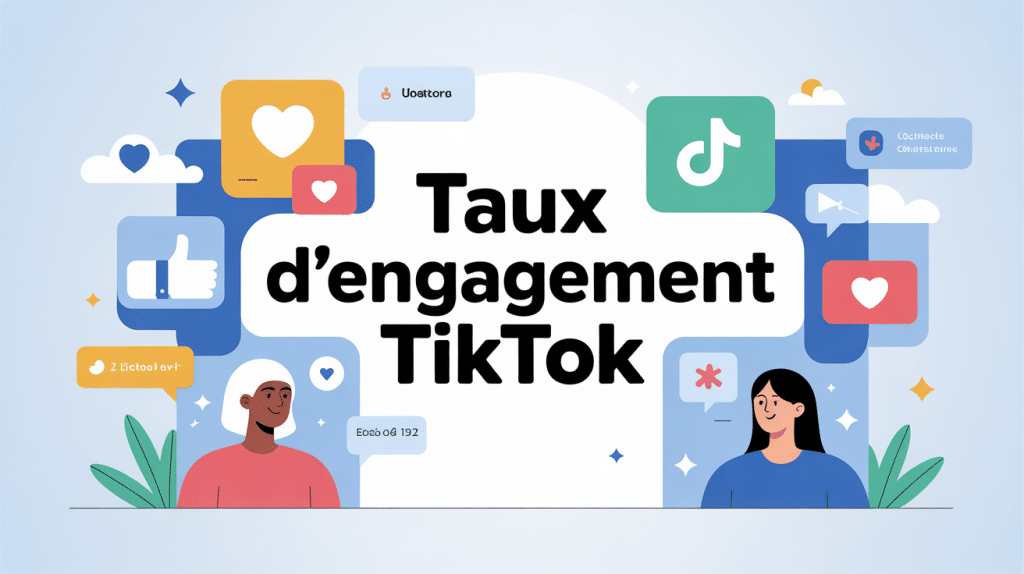 Illustration taux d'engagement TikTok style moderne