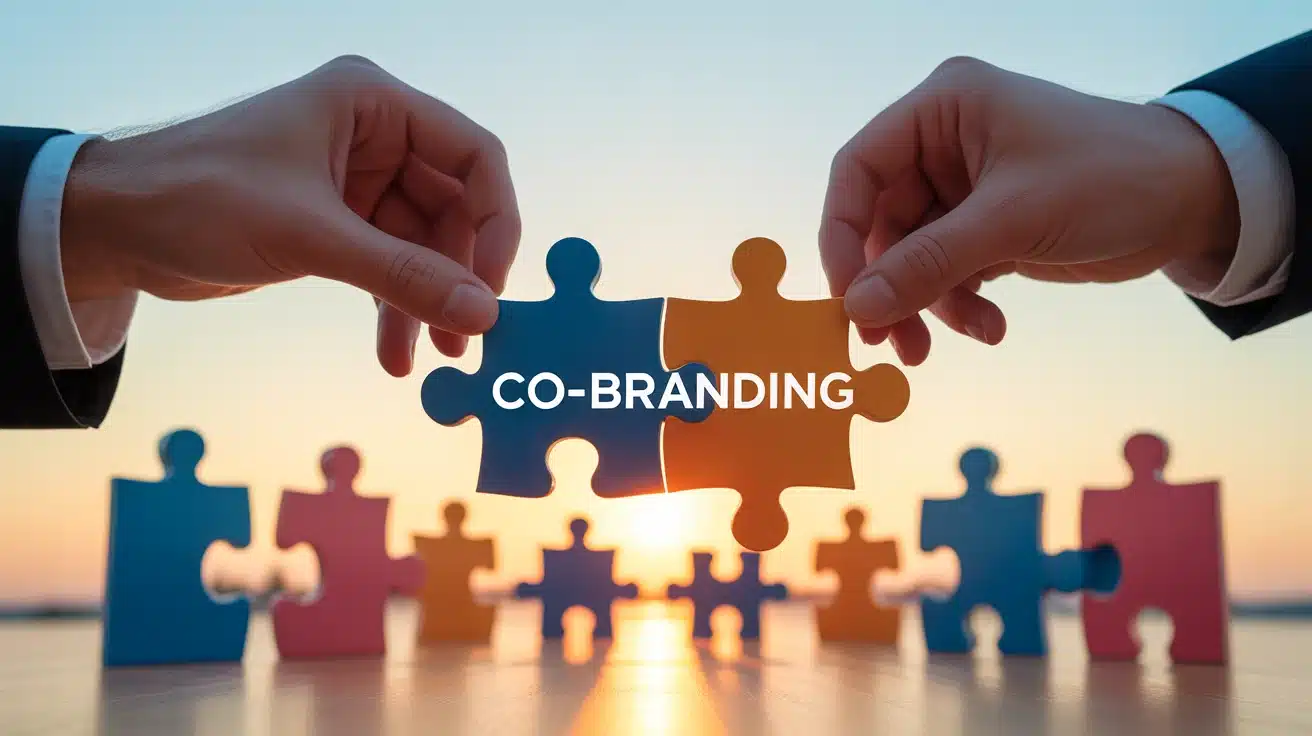 co-branding définition, mains unissant des puzzles