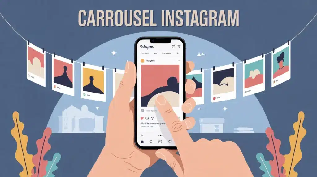 comment faire un carrousel sur instagram illustration smartphone