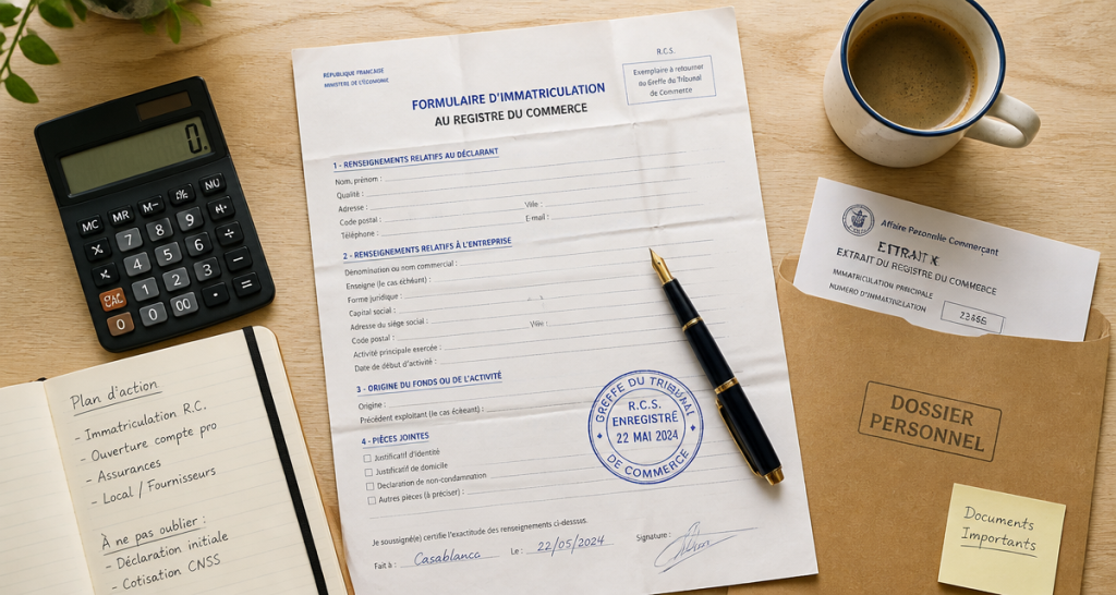 affaire personnelle commerçant formulaire immatriculation
