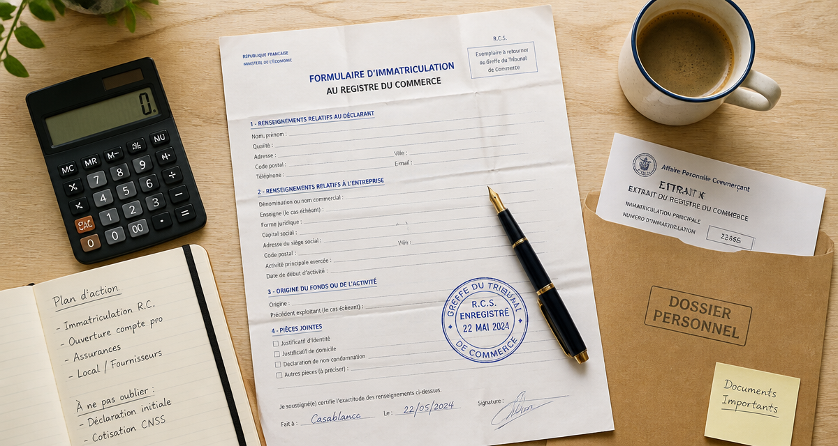 affaire personnelle commerçant formulaire immatriculation