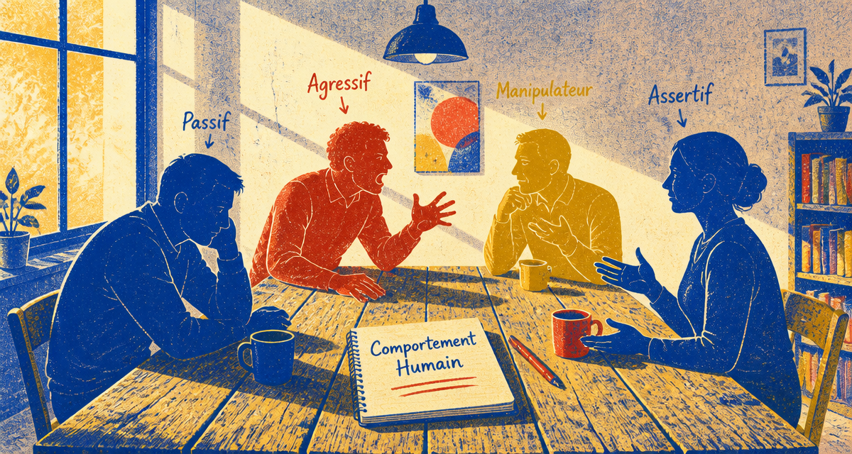 Quatre profils de comportement humaine autour d'une table