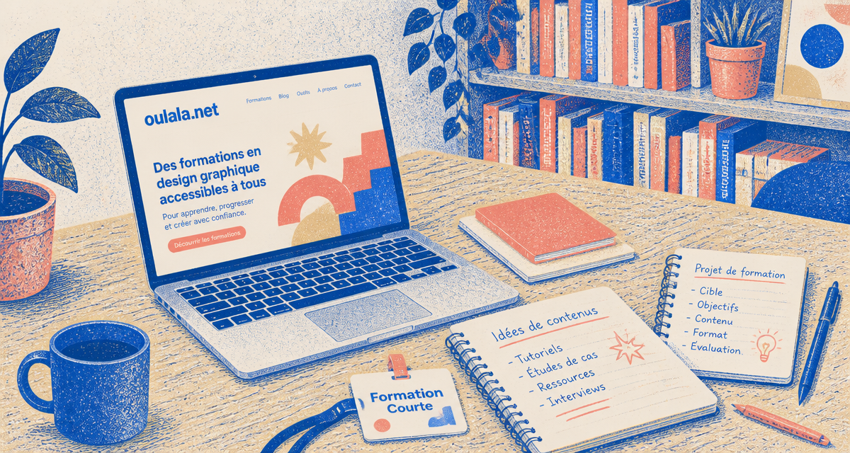formation oulala.net pour un métier bien payé, ordinateur et badge formation courte