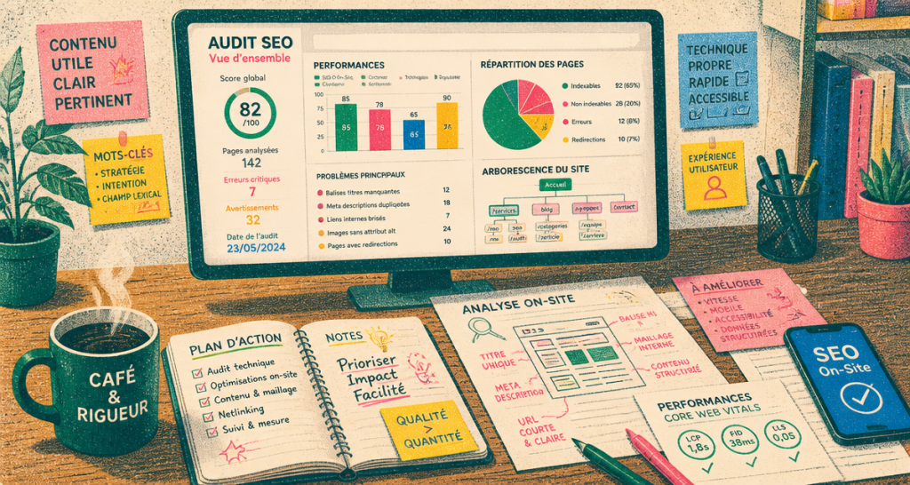 on site seo audit graphique bureau