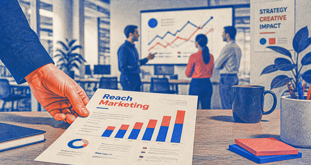 graphique reach marketing en open space
