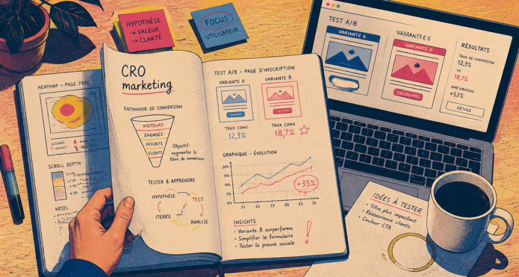 CRO marketing carnet et tests A/B
