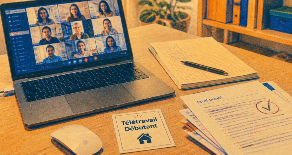 Emploi télétravail sans expérience : bureau, visioconférence, débutant