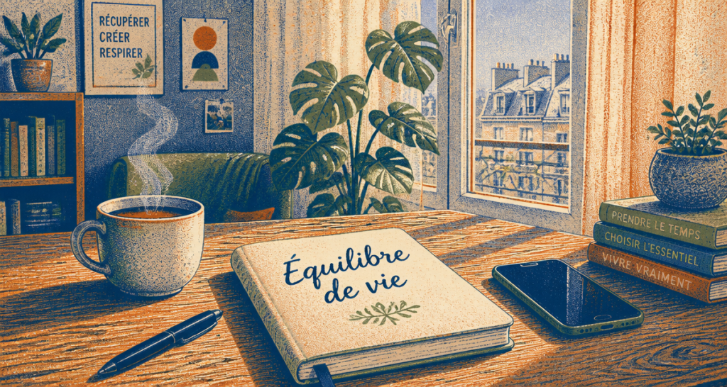 équilibre de vie carnet café fenêtre