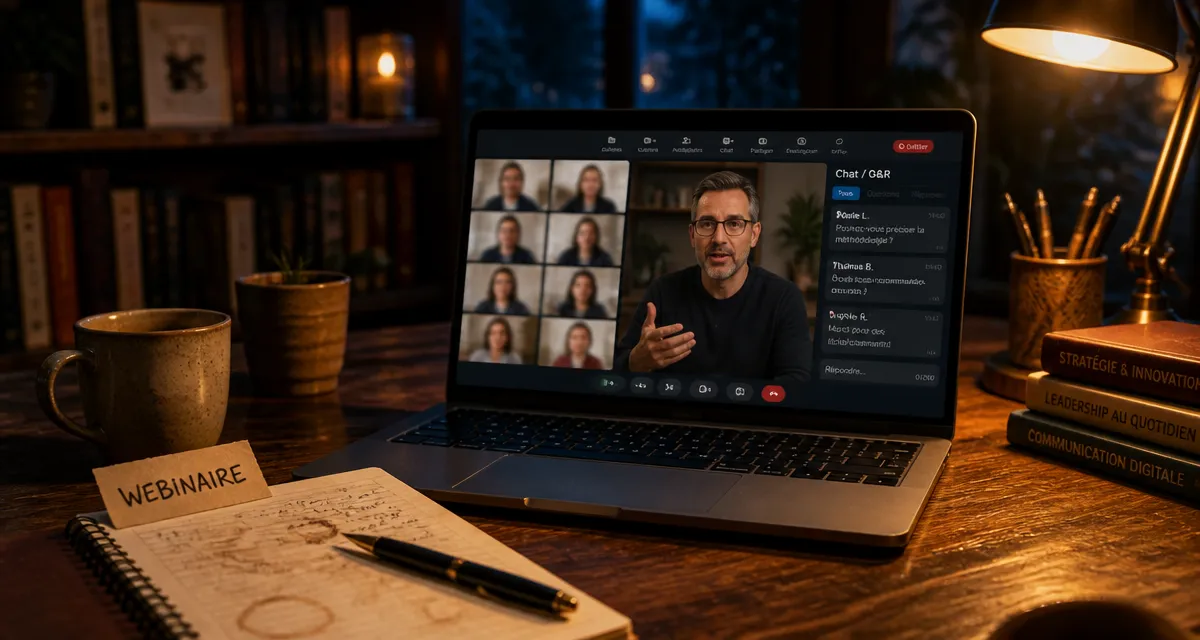 Webinar définition : conférence en ligne avec présentateur vidéo