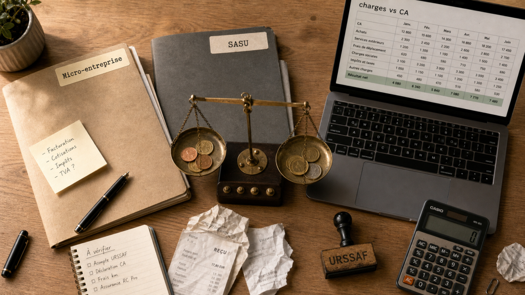 Auto entrepreneur ou SASU : charges vs CA, comparaison