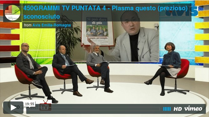Immagine della trasmissione di 450grammi TV in cui su parla di plasma e zanzare