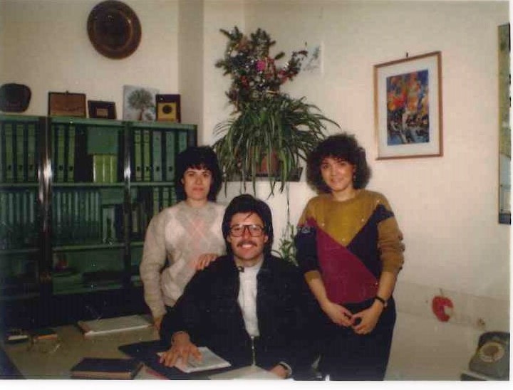 LUIGI ZANNINI CON GIULIA OLIVIERI E ALESSANDRA LUPPI 1980