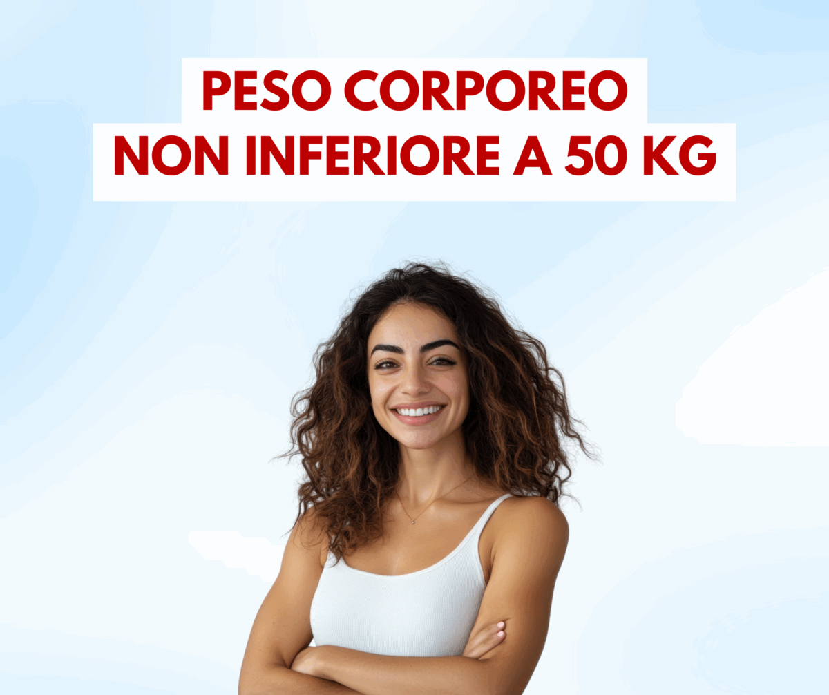Peso corporeo non inferiore a 50 kg