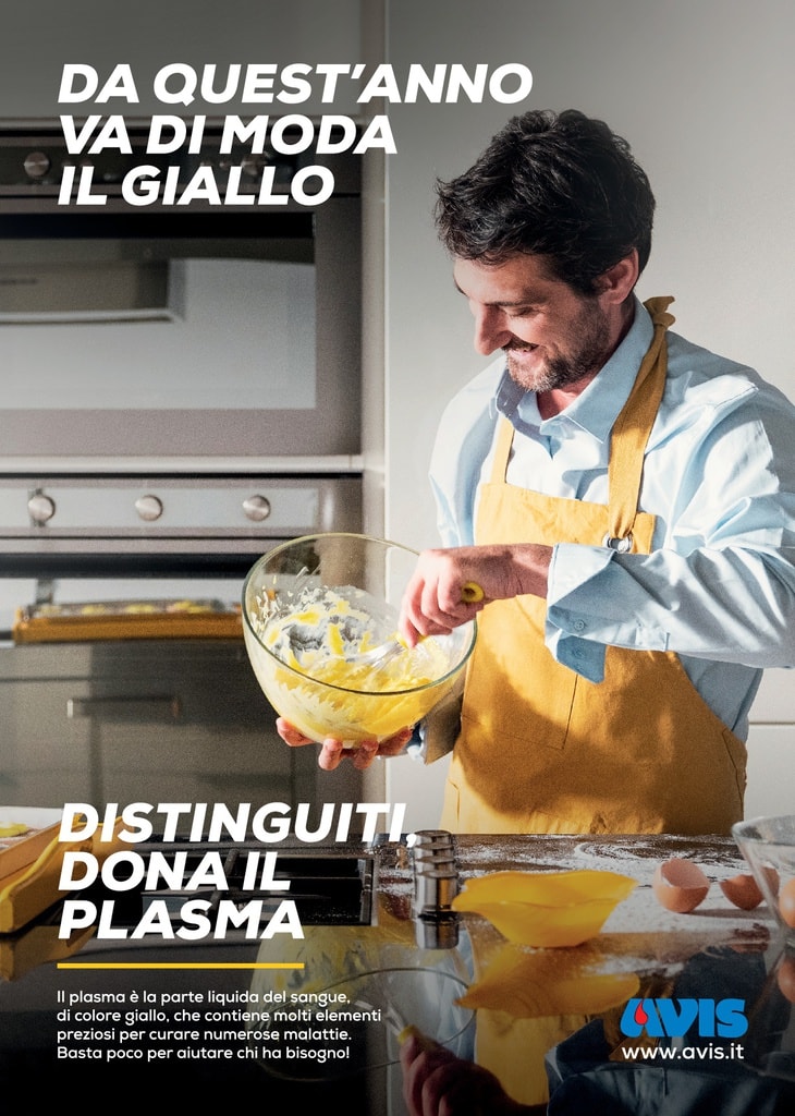 Da quest'anno va di moda il giallo. Distinguiti, dona il plasma". Al via lacampagna nazionale Avis. Sondaggio Ipsos: ancora molti non conoscono bene l'importanza della parte fluida del sangue.