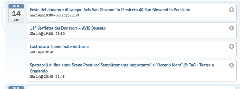 calendario eventi emilia romagna giornata donatore 2019