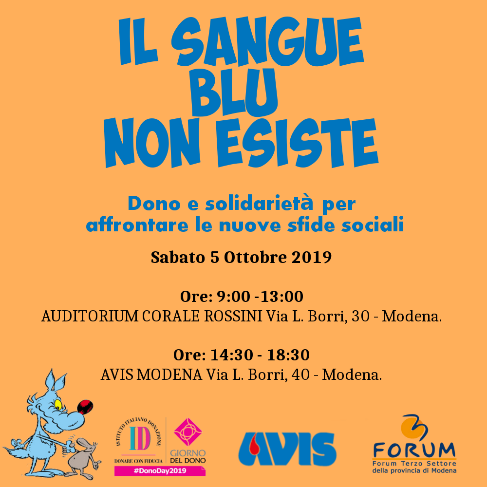 Sangue blu non esiste forum modena 5 ottobre 2019