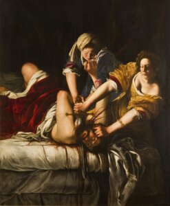 Artemisia Gentileschi, Giuditta che decapita Oloferne, 1620 ca., olio su tela, Firenze, Galleria degli Uffizi