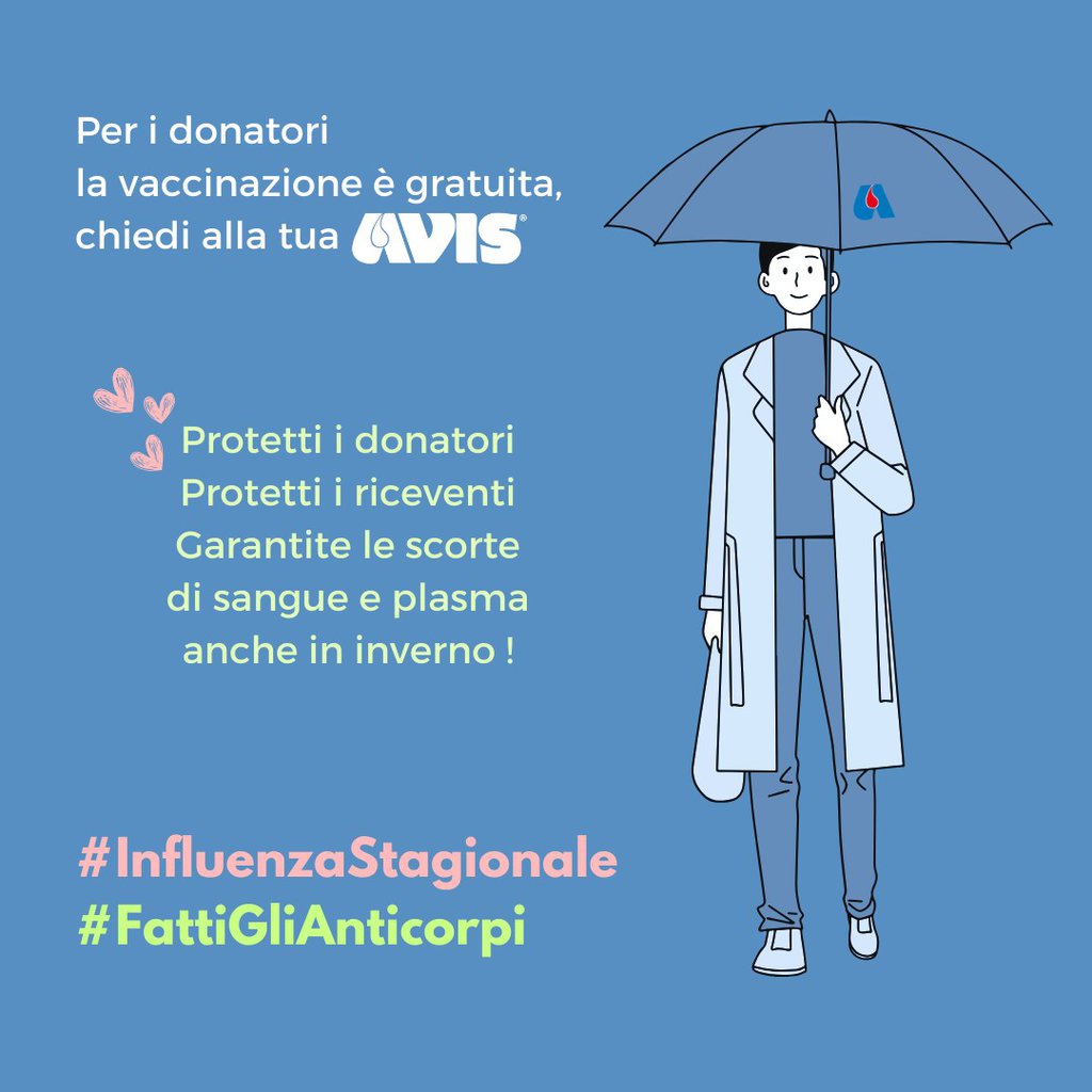 vaccinazione gratuita contro l'influenza stagionale per i donatori di sangue e plasma